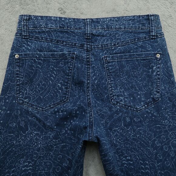 International Concepts Jeans Womens Size 8 Blue Mid-Rise Flare 30" Inseam Fringe - Picture 11 of 15